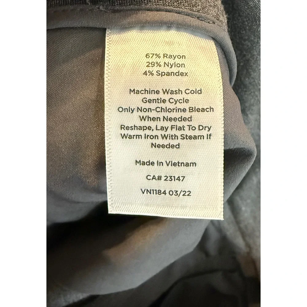 Talbots Womens 6P Soho Pant Gray Stretch Straight Leg Professional Trousers Chic